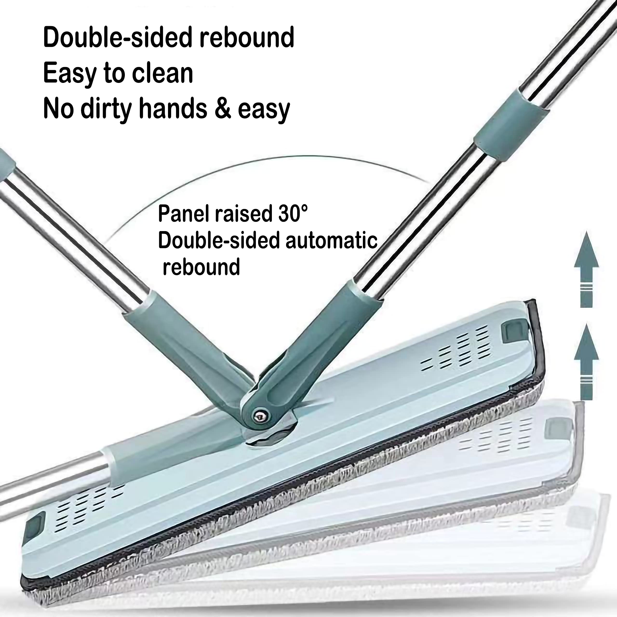 Dreamons Link Microfiber Flat Mop with Bucket, Cleaning Squeeze Hand Free Floor Mop, 3 Reusable Mop Pads, Stainless Steel Handle,360° Rotating Head Squeeze Flat Mop Dreamons Link Microfiber Flat Mop with Bucket, Cleaning Squeeze Hand Free Floor Mop, 3 Reusable Mop Pads, Stainless Steel Handle,360° Rotating Head Squeeze Flat Mop